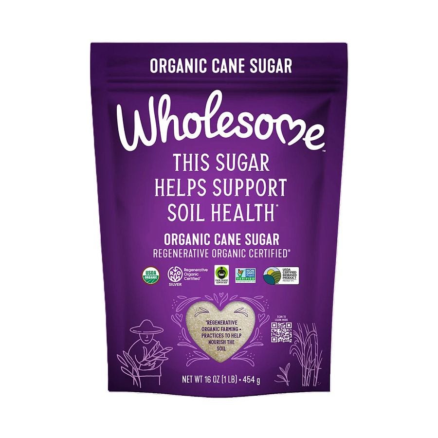 Wholesome Sweeteners Regenerative Organic Certified Cane Sugar 16 oz.