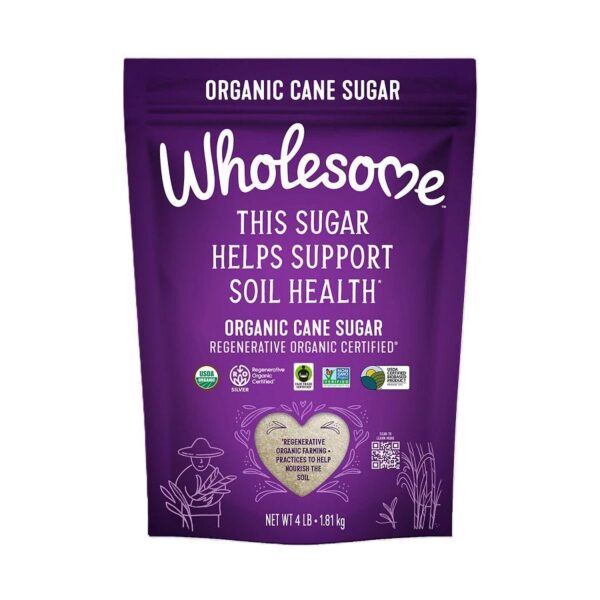 Wholesome Sweeteners Regenerative Organic Certified Cane Sugar 64 oz.