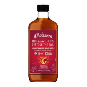 Wholesome Sweeteners Regenerative Organic Certified Raw Blue Agave Nectar 18.5 oz.