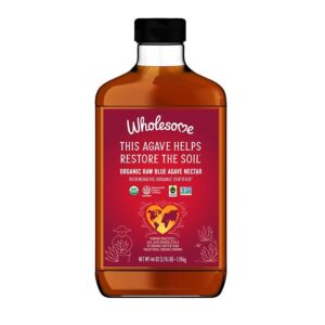 Wholesome Sweeteners Regenerative Organic Certified Raw Blue Agave Nectar 44 oz.