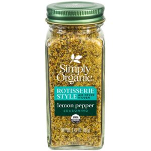 Simply Organic Lemon Pepper Rotisserie Style Seasoning 3.42 oz.