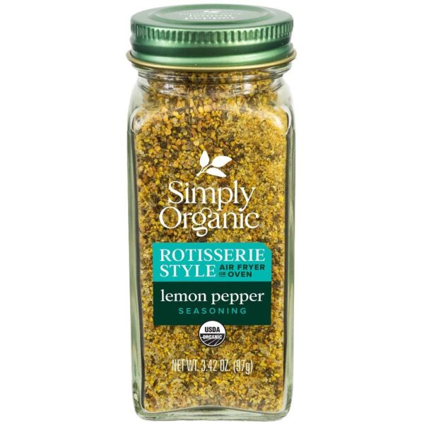 Simply Organic Lemon Pepper Rotisserie Style Seasoning 3.42 oz.