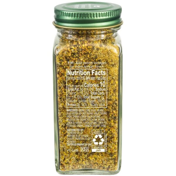 Simply Organic Lemon Pepper Rotisserie Style Seasoning 3.42 oz. - Image 2