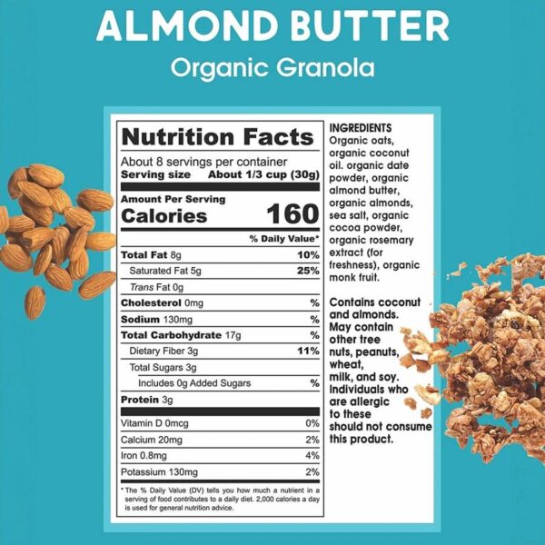 Alter Eco Organic Almond Butter Granola 8 oz. - Image 2