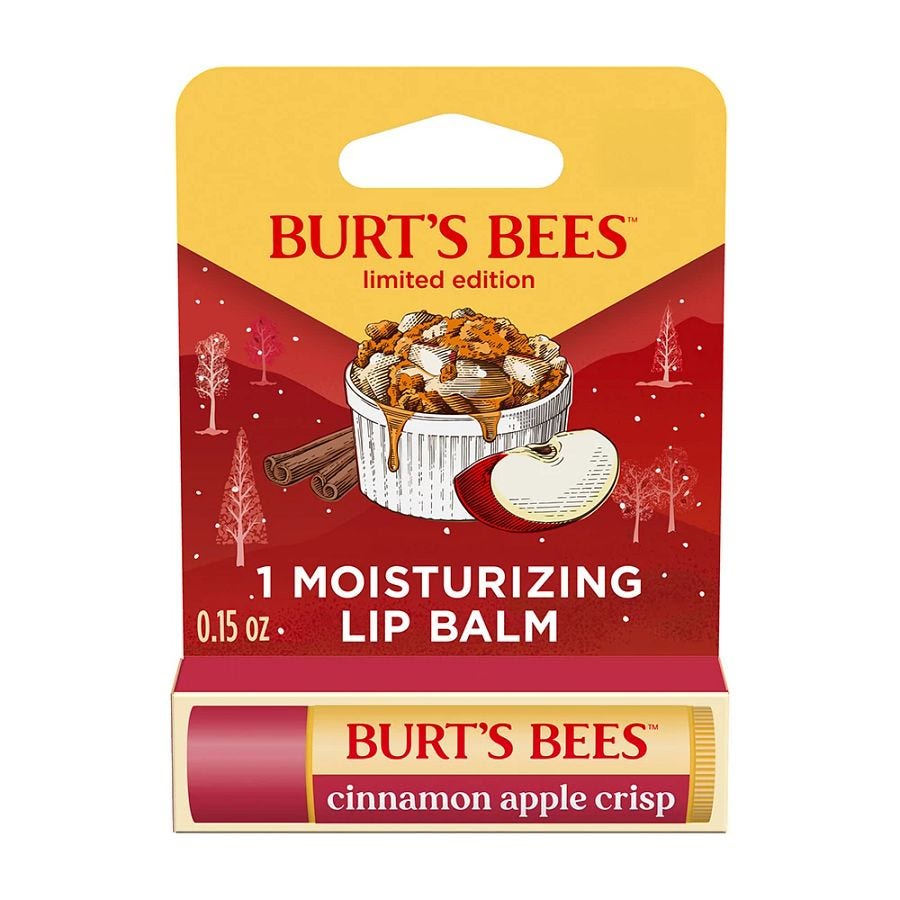 Burt's Bees Holiday Cinnamon Apple Crisp Lip Balm 0.15 oz. blister box
