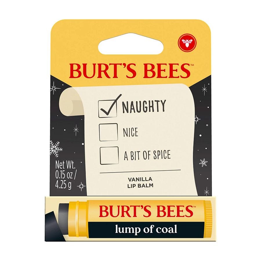 Burts Bees Holiday Lump of Coal Lip Balm 0.15 oz. blister box
