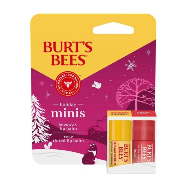 Burt's Bees Holiday Minis Original & Rose Lip Balms 2-pack