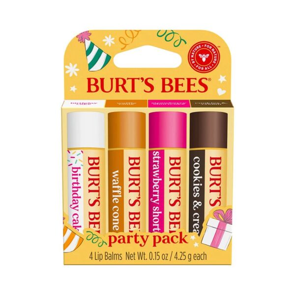 Burt's Bees Party Pack Lip Balms 4 (0.15 oz.) tubes in blister box