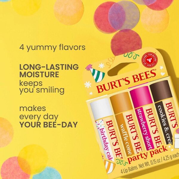 Burt's Bees Party Pack Lip Balms 4 (0.15 oz.) tubes in blister box - Image 4