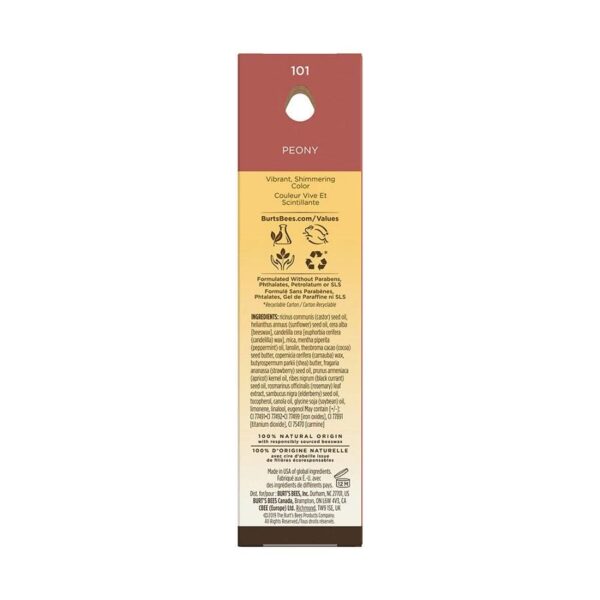 Burt's Bees Peony Lip Shimmer 0.09 oz. blister box - Image 2