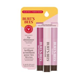 Burt's Bees Pink Lip Shimmers 3-pack