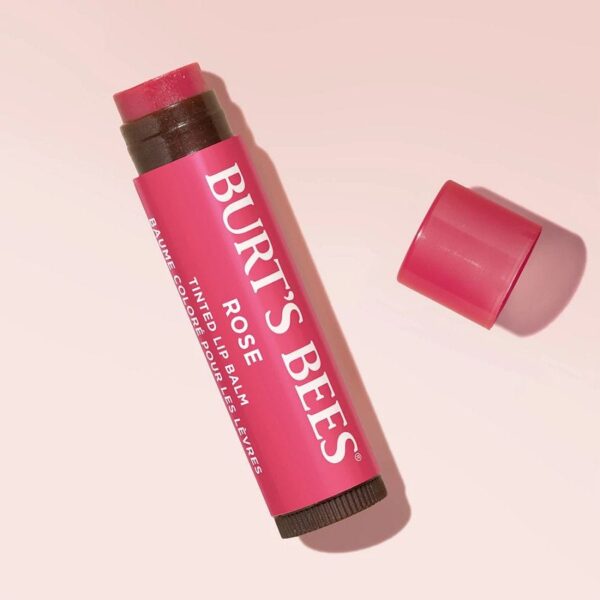 Burt's Bees Rose Tinted Lip Balm 0.15 oz. blister box - Image 3