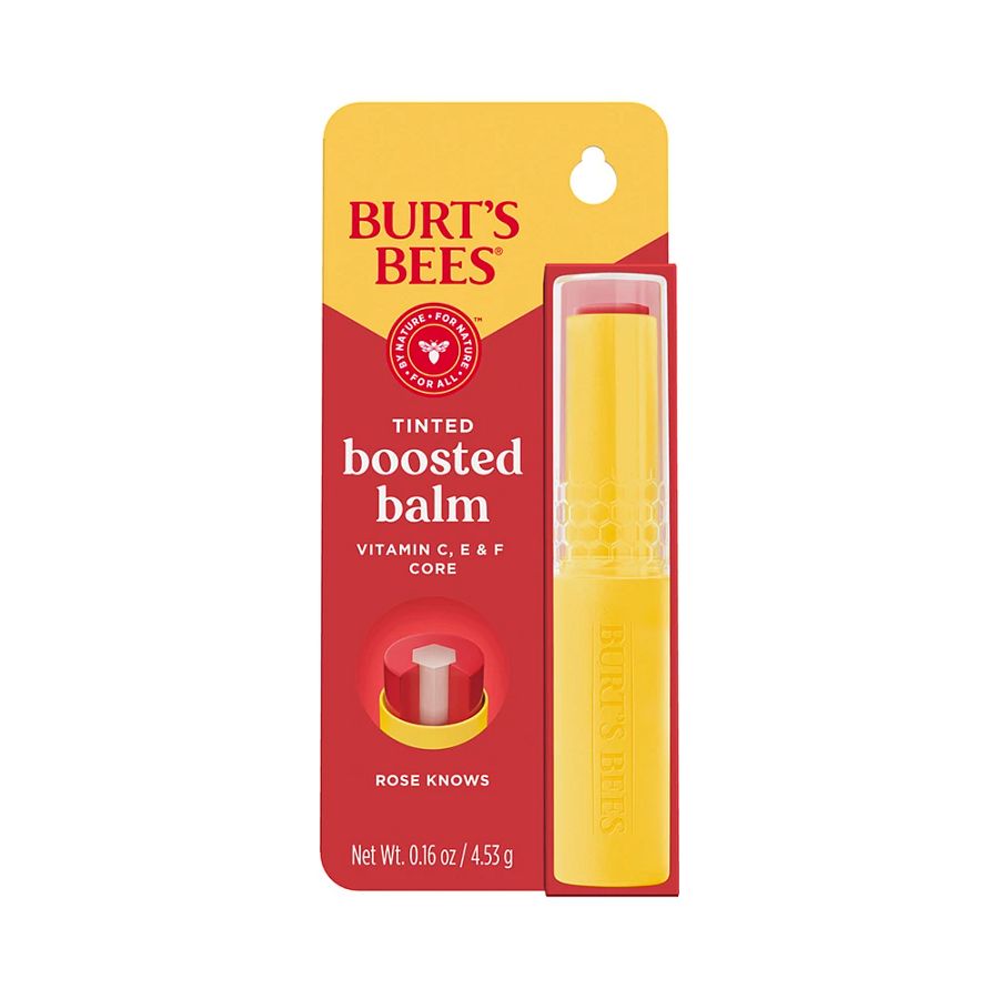 Burt's Bees Rose Knows Tinted Boosted Balm 0.16 oz. blister box