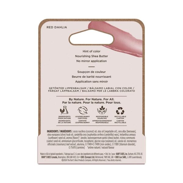 Burt's Bees Red Dahlia Tinted Lip Balm 0.15 oz. blister box - Image 2