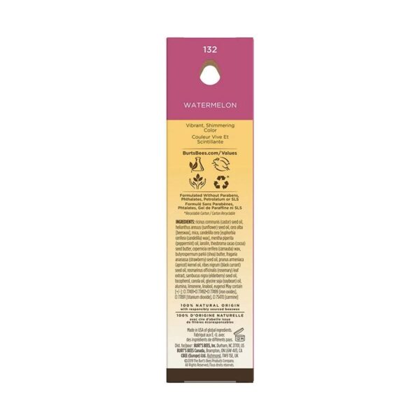 Burt's Bees Watermelon Lip Shimmer 0.09 oz. blister box - Image 2