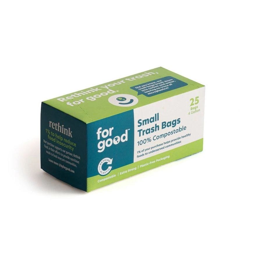 For Good Compostable 4 Gallon Trash Bags 25 count