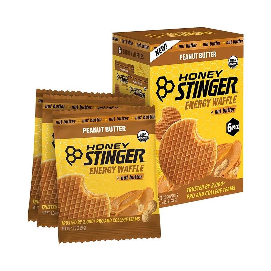 Honey Stinger Organic Peanut Butter Waffles 6 (1.06 oz.) waffles