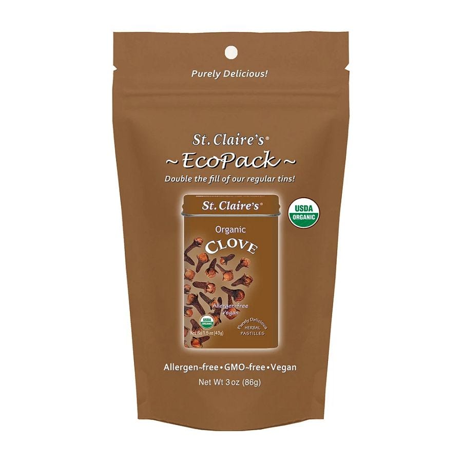 St. Claire's Organics Clove Herbal Pastilles Eco-Pack 3 oz. bag