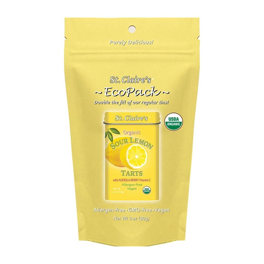 St. Claire's Organics Sour Lemon Fruit Tarts Eco-Pack 3 oz. bag