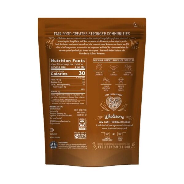Wholesome Sweeteners Sugar Raw Cane Sugar 24 oz. - Image 2