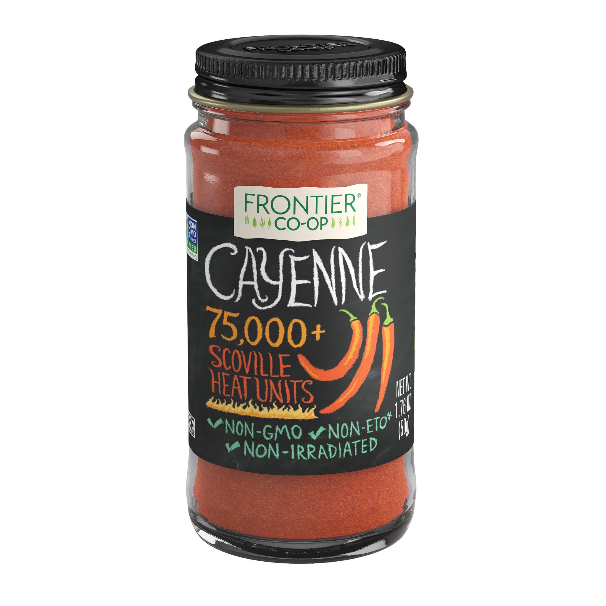 Frontier Co-op Cayenne Chili Pepper, Ground (75,000+ HU) 1.76 oz.