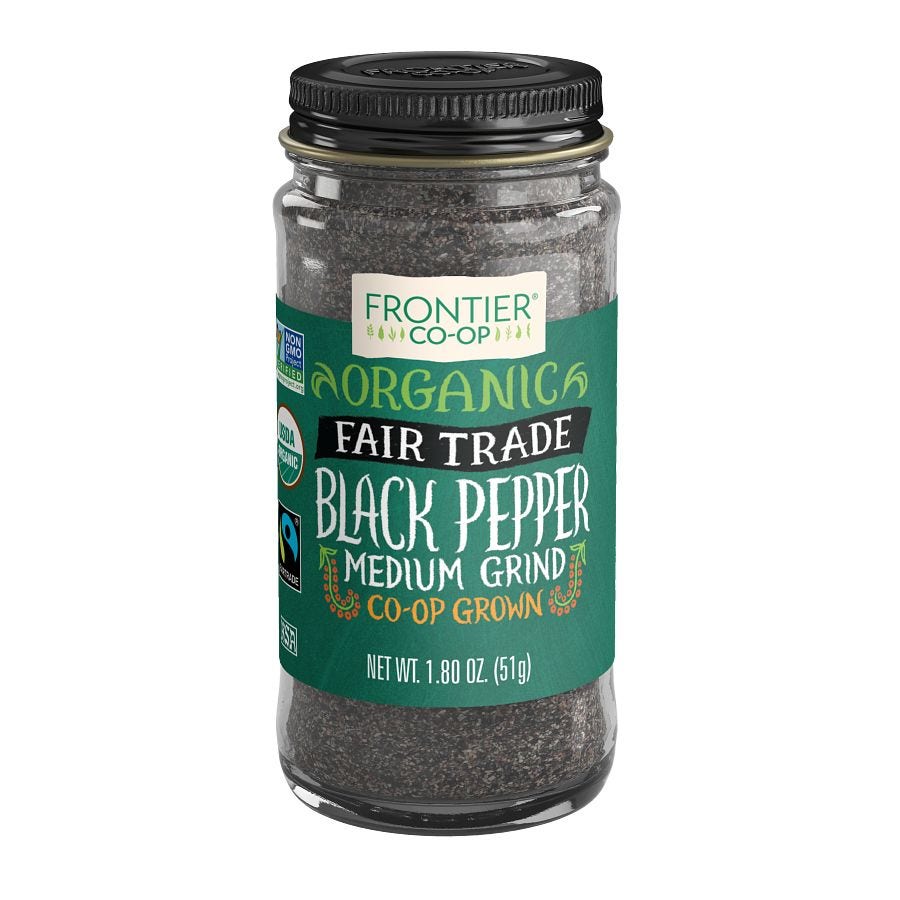 Frontier Co-op Black Pepper, Medium Grind, Organic, Fair Trade Certified 1.80 oz.