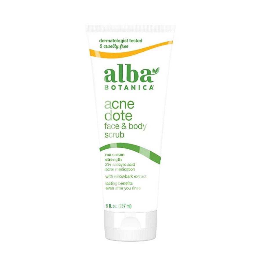 Alba Botanica Natural Acne Dote Face & Body Scrub Oil-Free, 8 oz