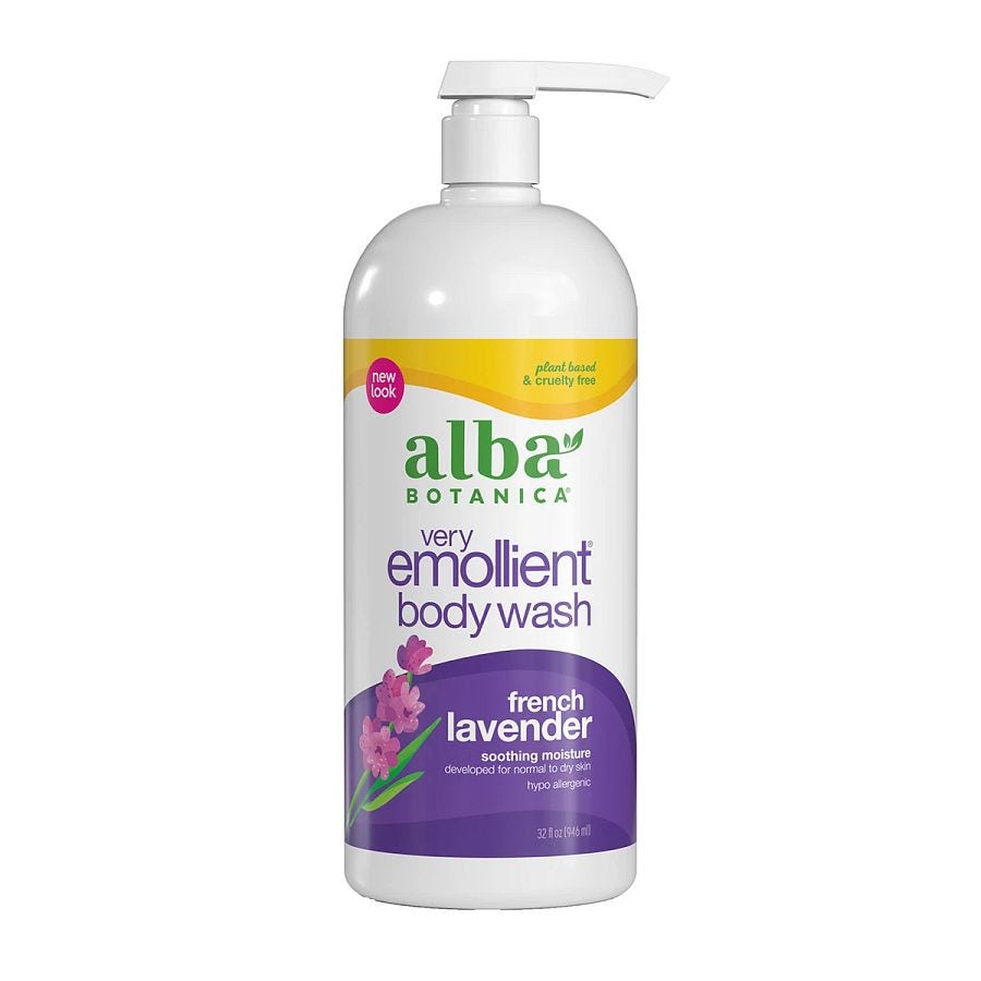 Alba Botanica Very Emollient Bath & Shower Gel French Lavender, 32 oz
