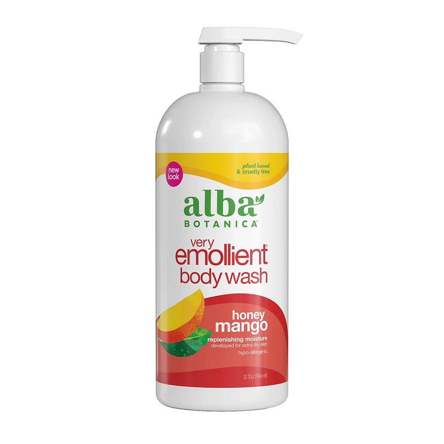 Alba Botanica Natural Very Emollient Bath & Shower Gel Honey Mango, 32 oz