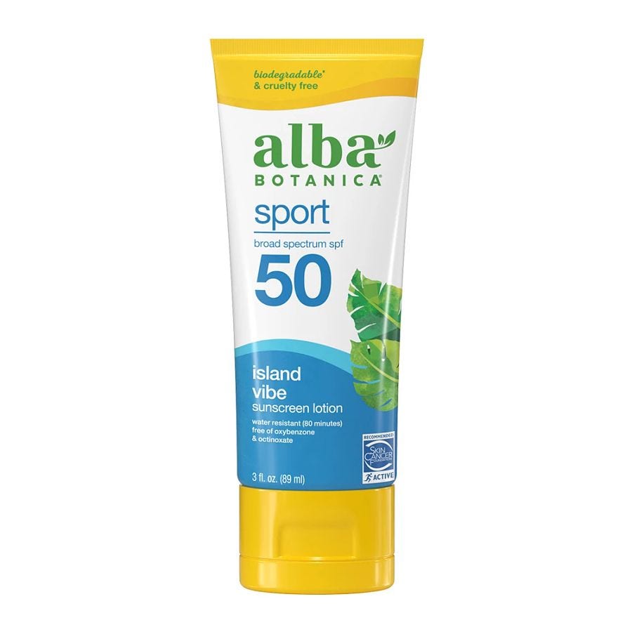 Alba Botanica Natural Very Emollient Sunscreen Sport SPF 45, 4 oz