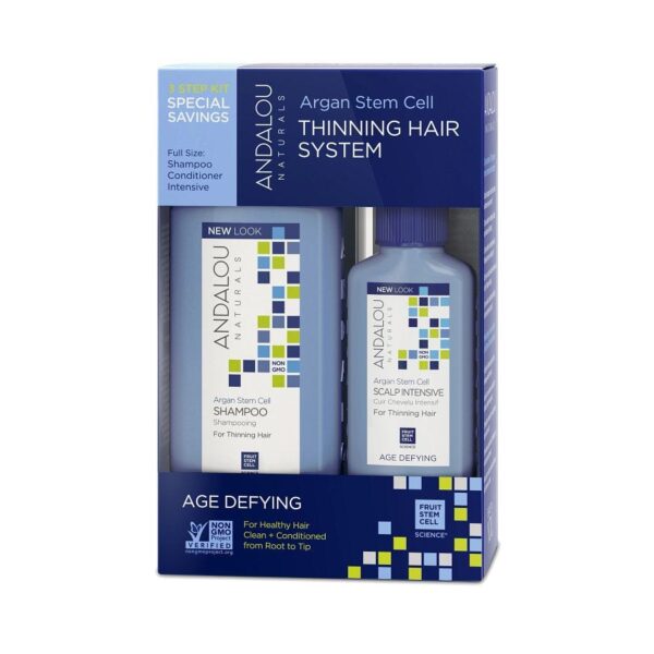 Andalou Naturals Argan Stem Cells Thinning Hair System Age Defying, 1 Kit