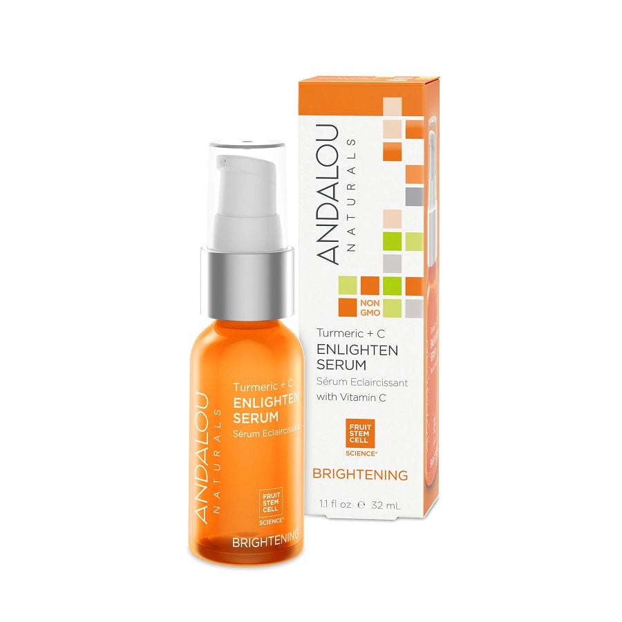 Andalou Naturals Turmeric + C Enlighten Serum Brightening, 1.1 Oz