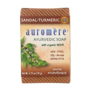 Auromere Ayurvedic Bar Soaps Sandalwood-Turmeric 2.75 oz.