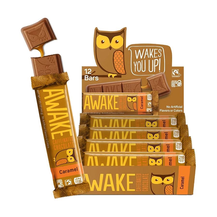 Awake Caffeinated Caramel Chocolate 12 (1.55 oz.) bars