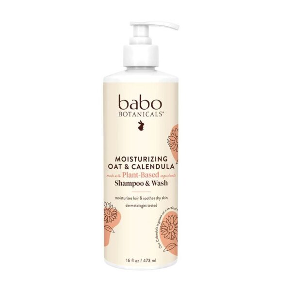 Babo Botanicals Baby Shampoo and Wash - Moisturizing - Oatmilk - 16 oz