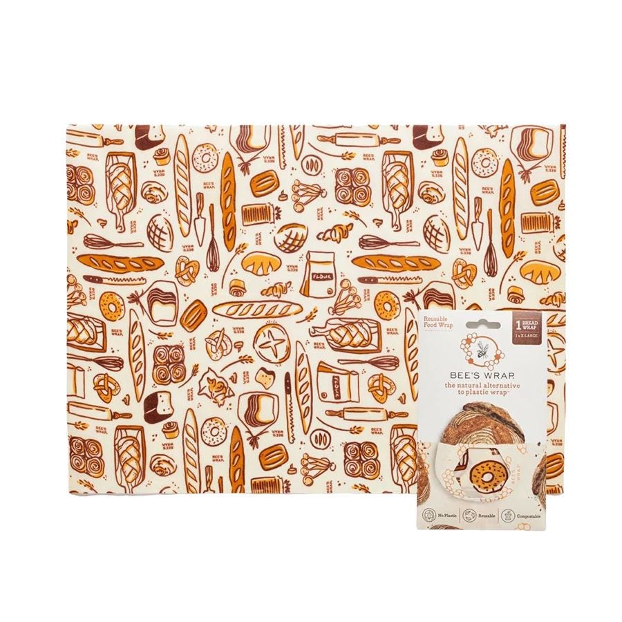 Bee's Wrap Bakery Lane Organic Cotton Beeswax Bread Wrap 17" x 23"