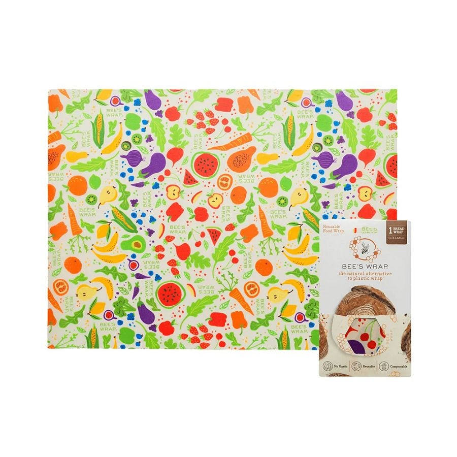 Bee's Wrap Garden Party Organic Cotton Beeswax Bread Wrap 17" x 23"