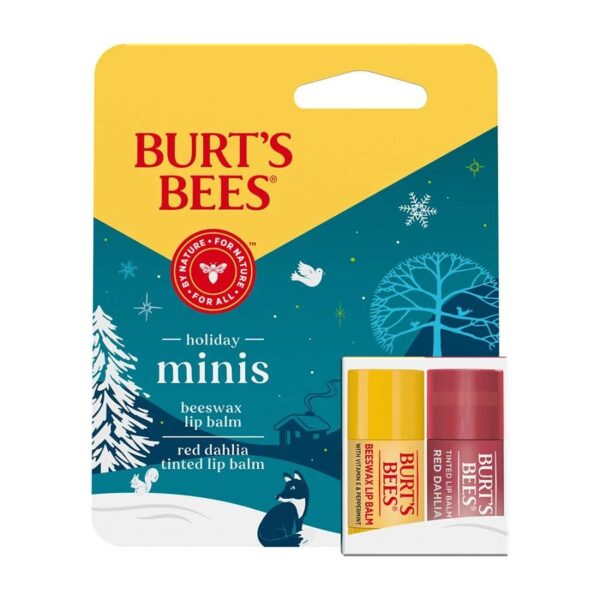 Burt's Bees Holiday Minis Original & Red Dehila Lip Balms 2-pack
