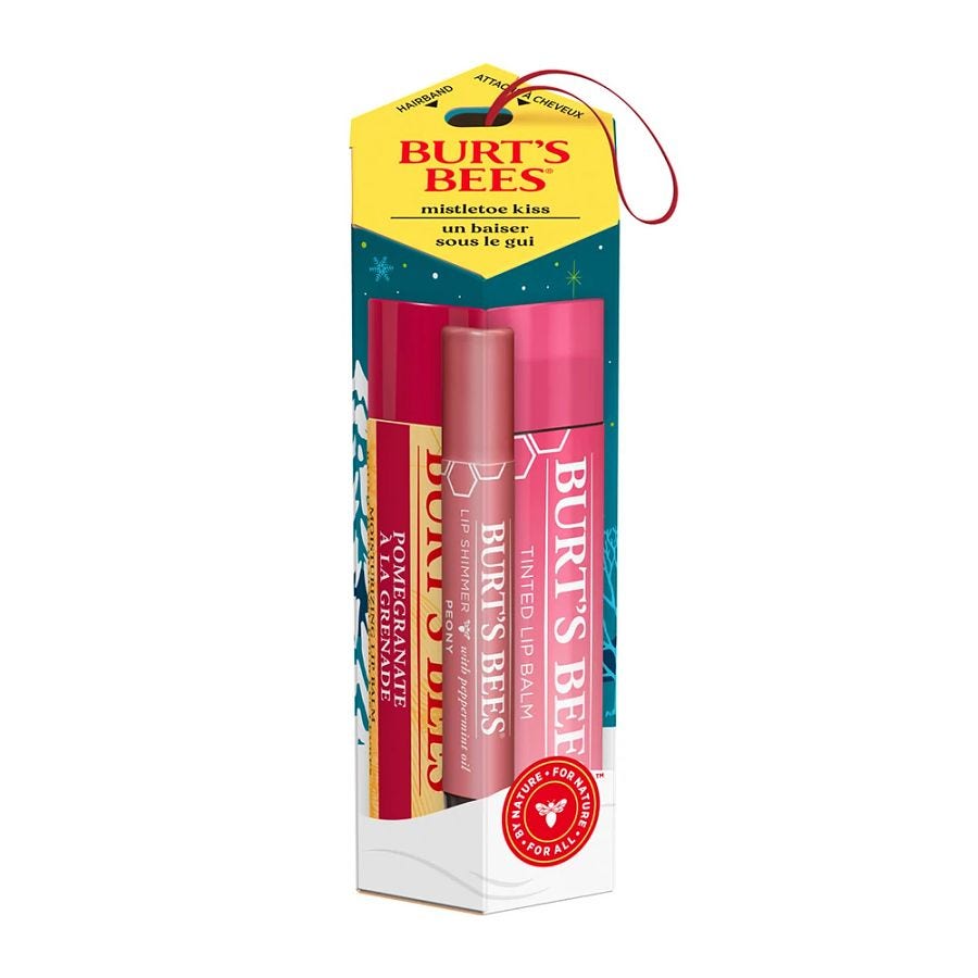 Burt's Bees Holiday Mistletoe Kiss Pink Collection Gift Set