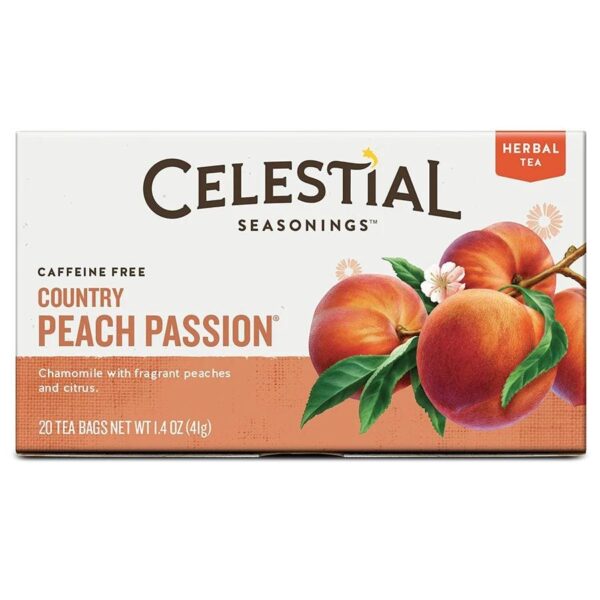 Celestial Seasonings Country Peach Passion Herbal Tea Caffeine Free, 20 bg