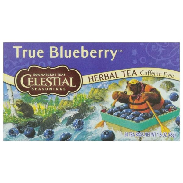 Celestial Seasonings True Blueberry Herbal Tea Caffeine Free, 20 bg
