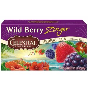 Celestial Seasonings Wild Berry Zinger Herbal Tea Caffeine Free 20 Tea Bags, 1.7 oz