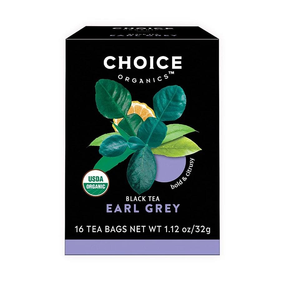 Choice Teas Earl Grey Organic Tea Bags 16 tea bags