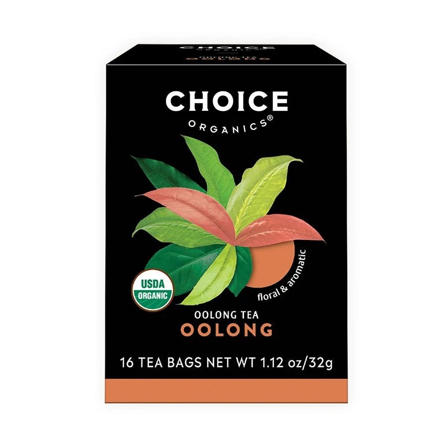 Choice Teas Oolong Organic Tea Bags 16 tea bags