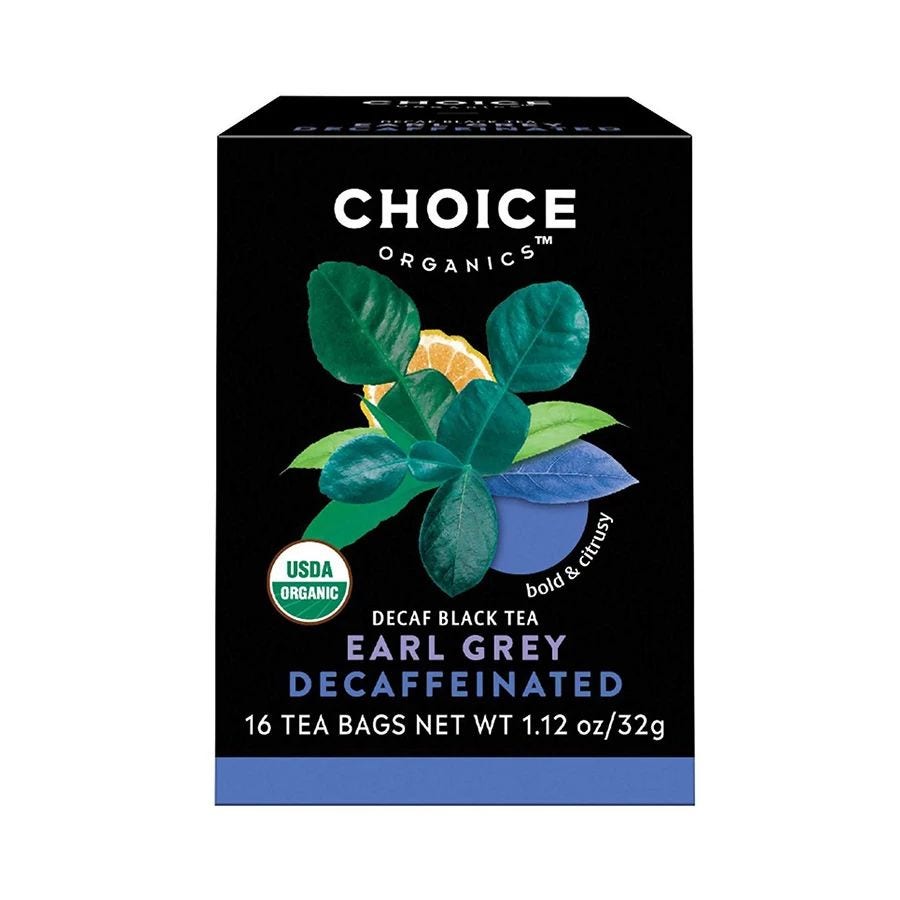 Choice Tea Earl Grey Decaf Tea 16 Tea Bags