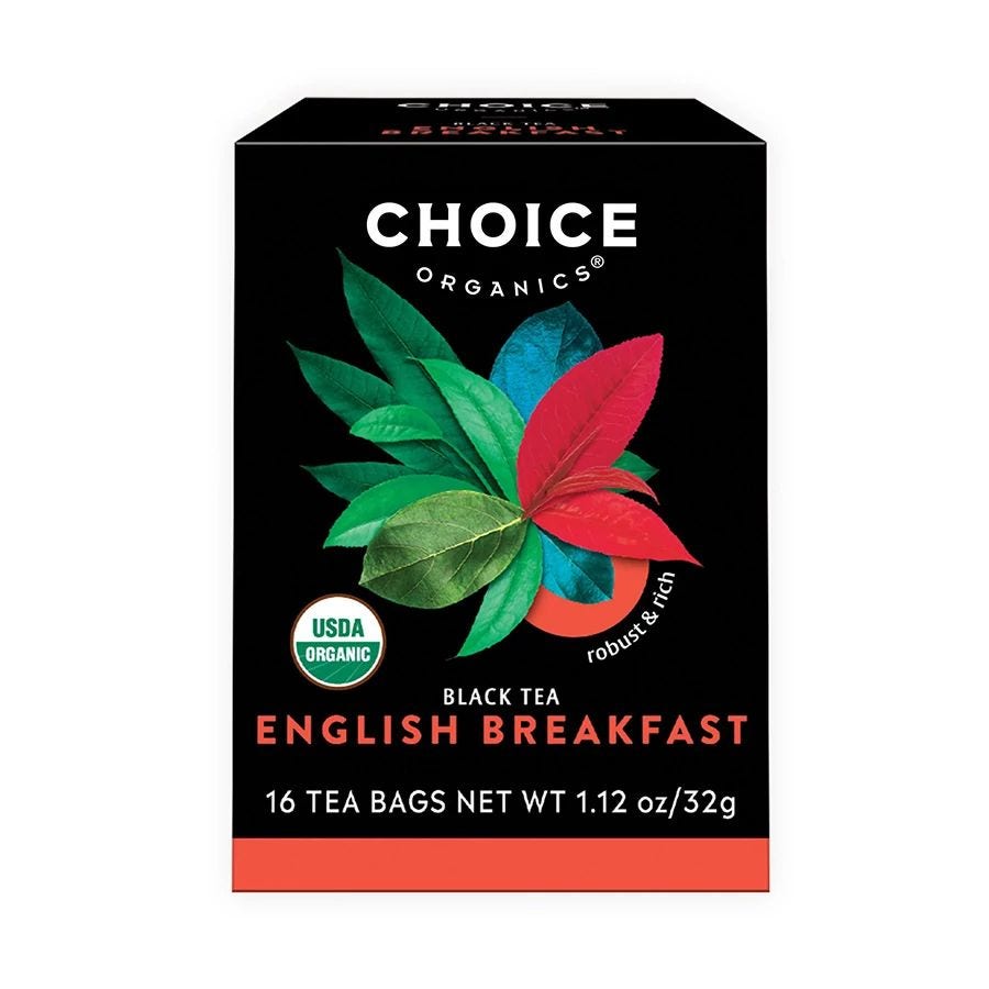 Choice Teas English Breakfast Organic Tea Bags 16 tea bags