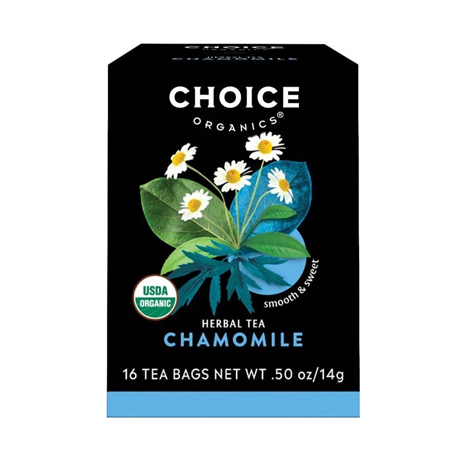 Choice Tea Organic Chamomile Tea 16 Tea Bags