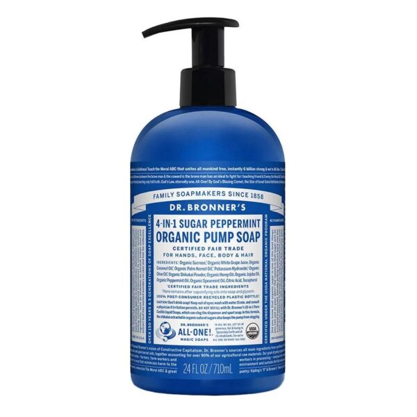 Dr. Bronner's Organic Spearmint Peppermint Body Soap 24 fl. oz.