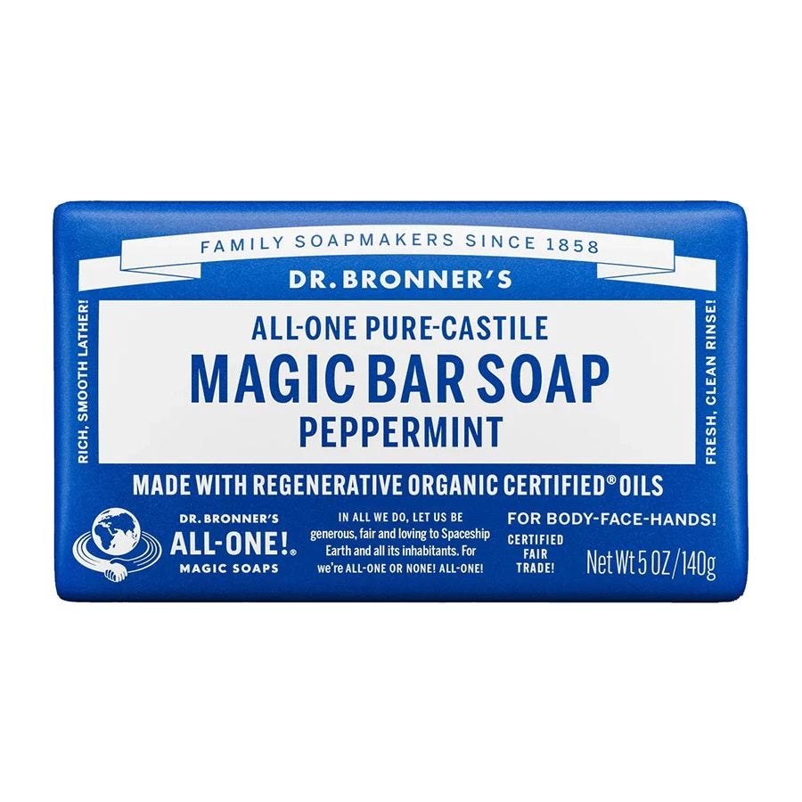 Dr. Bronner's Peppermint Castile Bar Soap 5 oz.