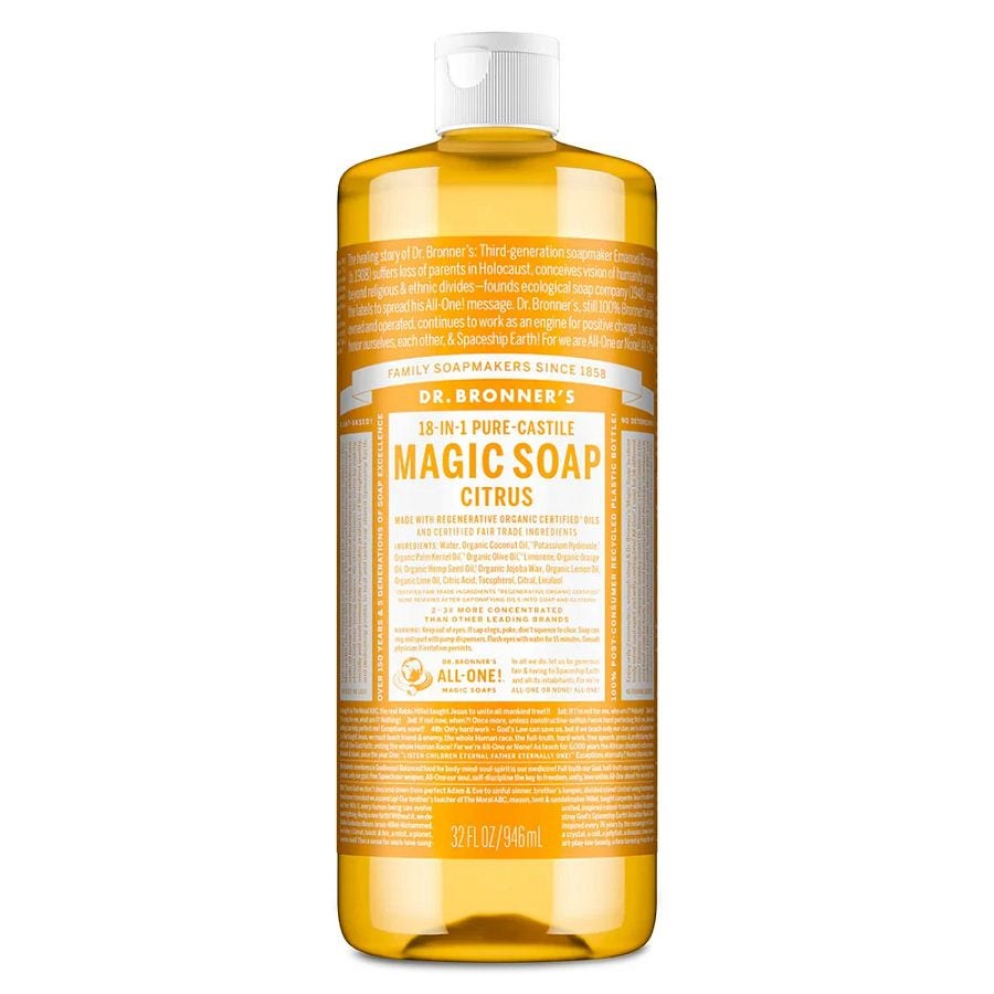 Dr. Bronner's 18-in-1 Citrus Orange Castile Soap 32 fl. oz.